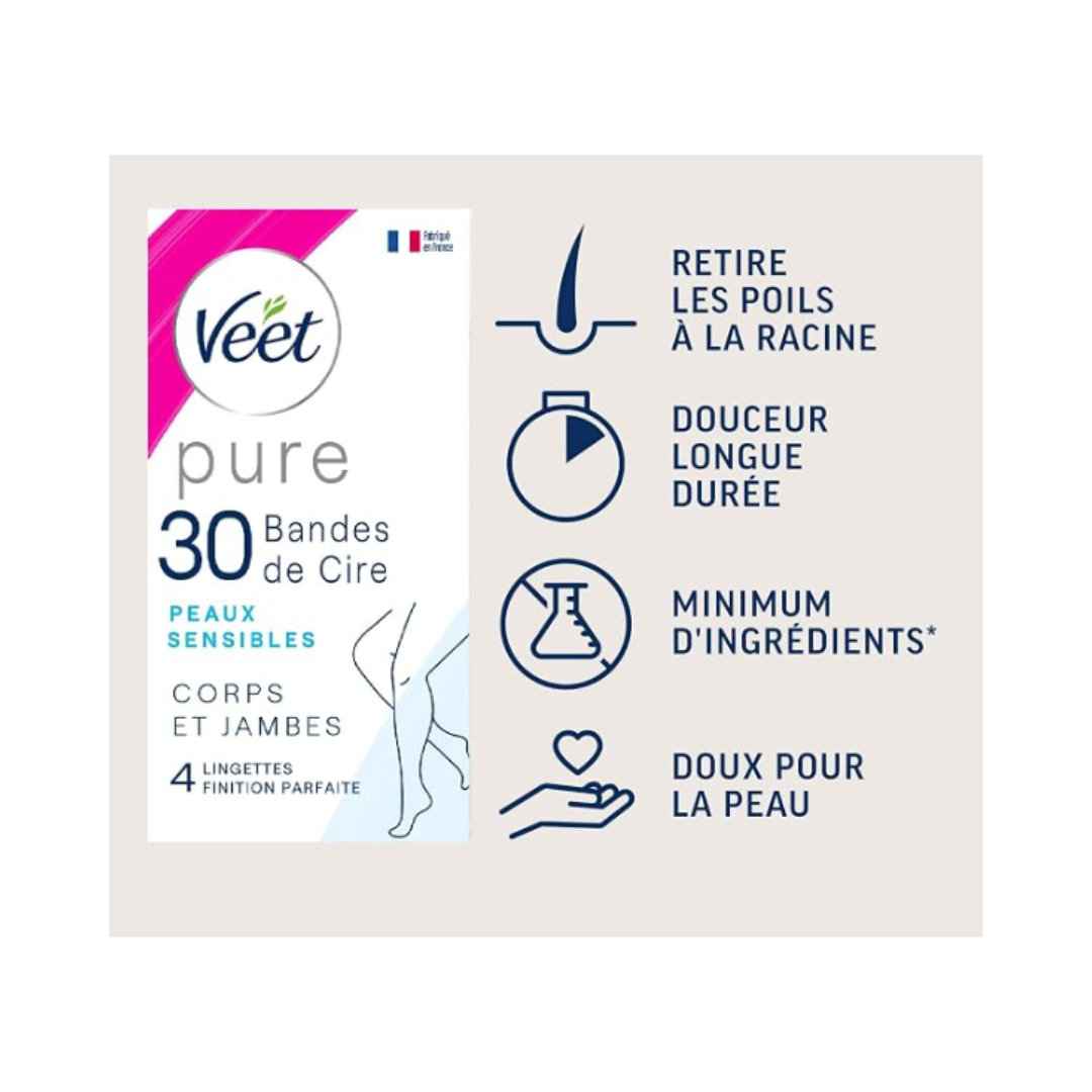 Bandes de cire froide pour peaux sensibles Jambes & Corps