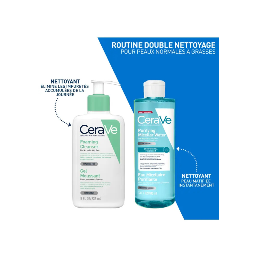 Cerave Eau Micellaire Purifiante Peaux normales à Grasses 400 ml