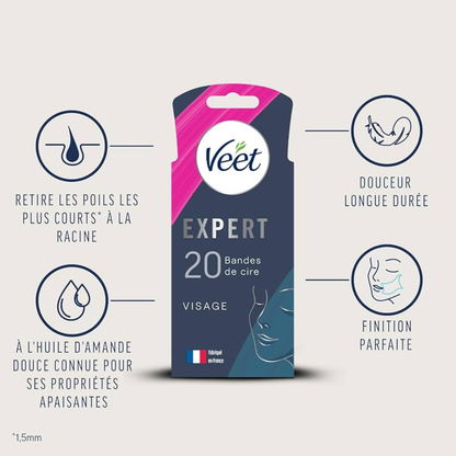 Expert Bandes de cire froide Visage - Peaux sensibles