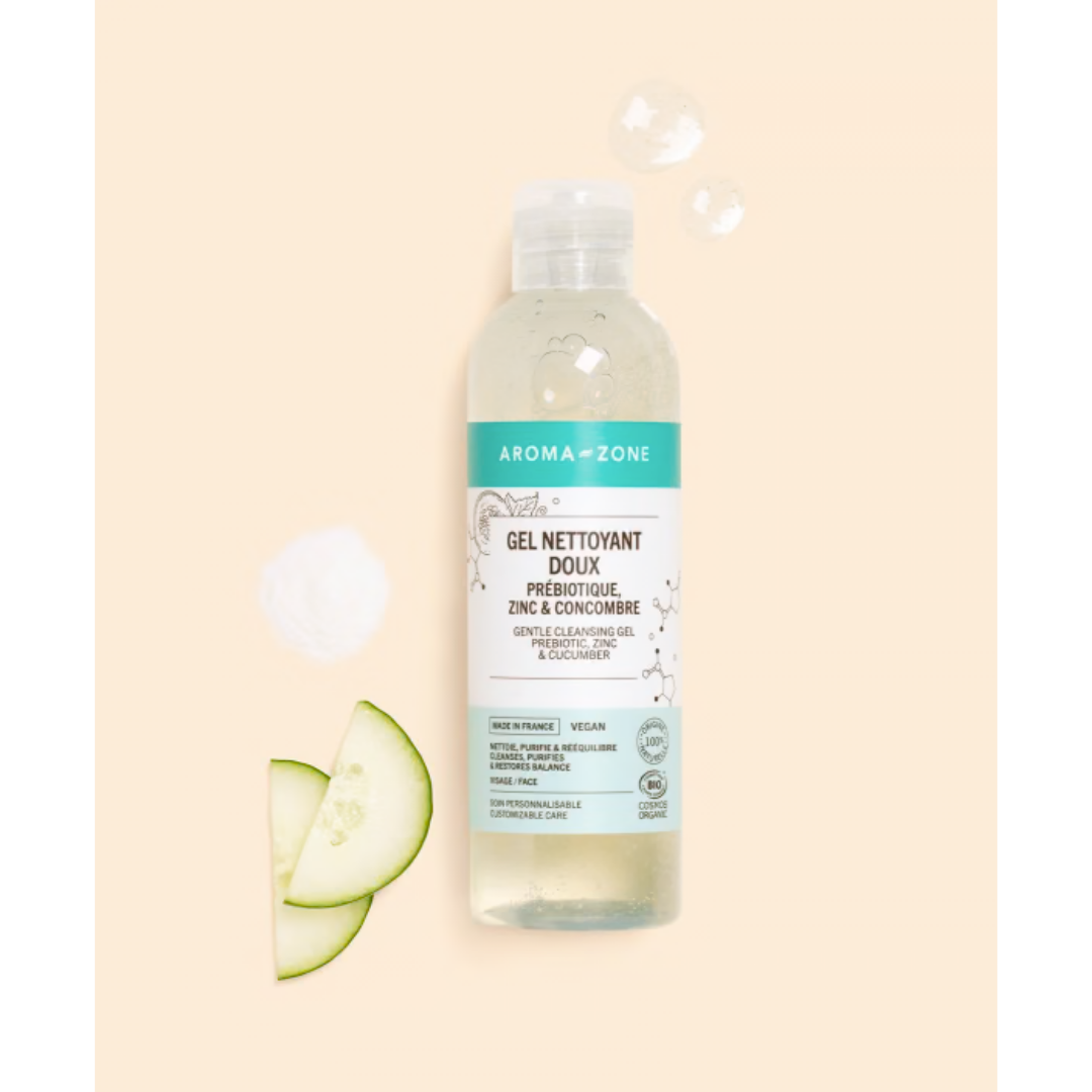 Gel nettoyant doux Prébiotique, Zinc &amp; Concombre