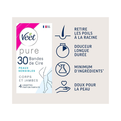 Bandes de cire froide pour peaux sensibles Jambes &amp; Corps