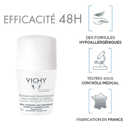 Déodorant Anti-transpirant 48H Peau sensible ou épilée