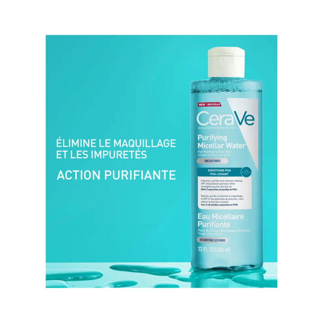 Cerave Eau Micellaire Purifiante Peaux normales à Grasses 400 ml