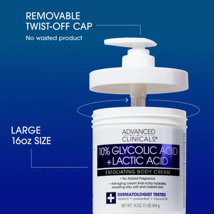 10% Glycolic Acid + Lactic Acid Body Cream
